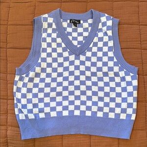 Art Class Blue and White V-Neck Sweater